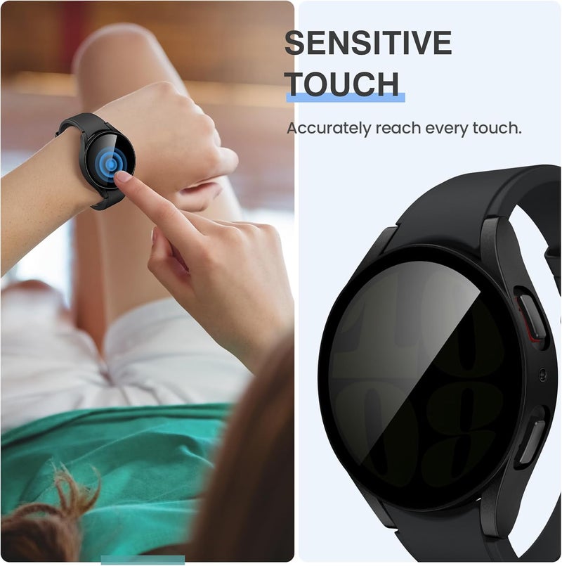 Tensea [1Pack] for Samsung Galaxy Watch 6 2023 Screen Protector Case 40mm Accessories, Protective Face Cover for 40 mm, Hard Bumper Built-in Tempered Glass Film for Women Men (40mm, Privacy Screen) - Image 5